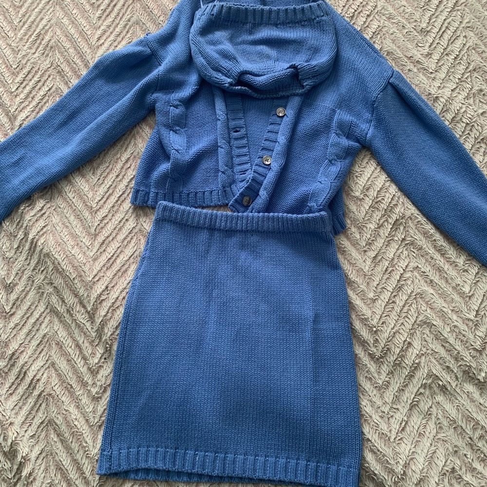 Fashion nova blue 3 piece sweater set